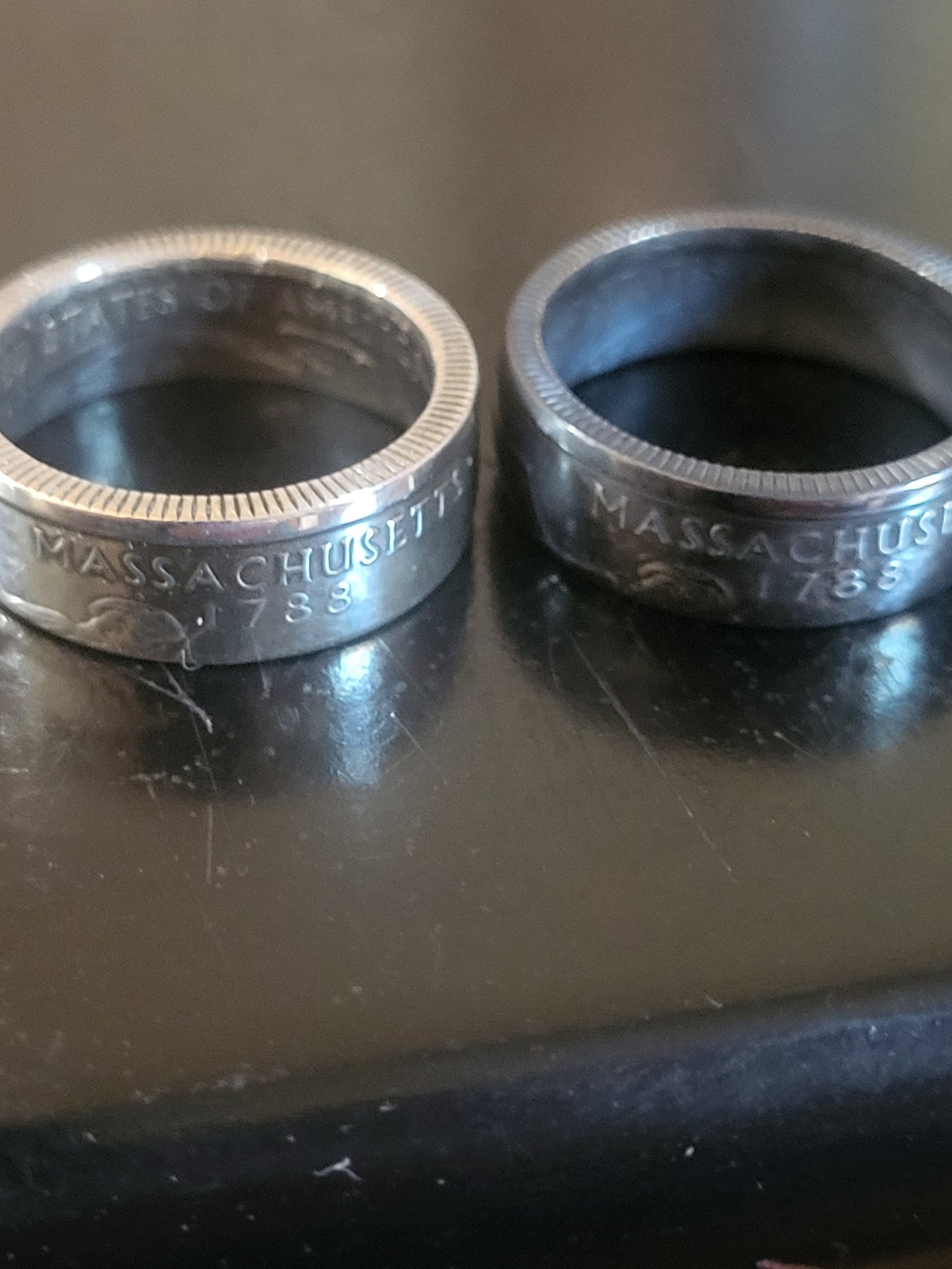 Silver State Quarter Coin Rings