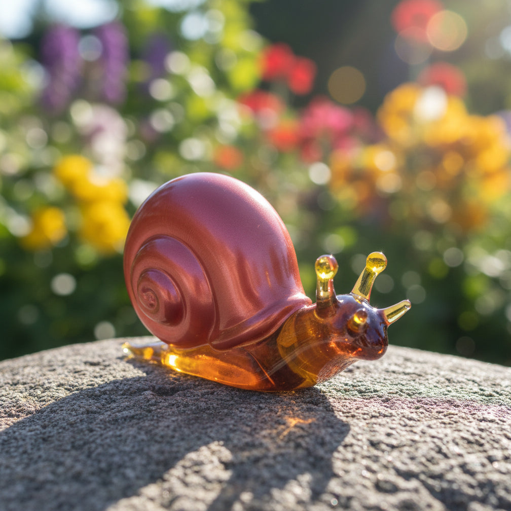 Handcrafted resin snail