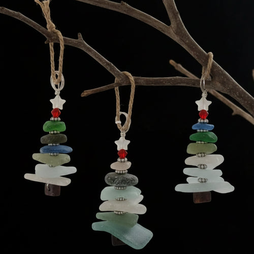 sea glass tree ornaments