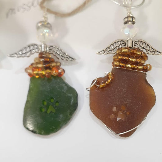 paw print seaglass Angels